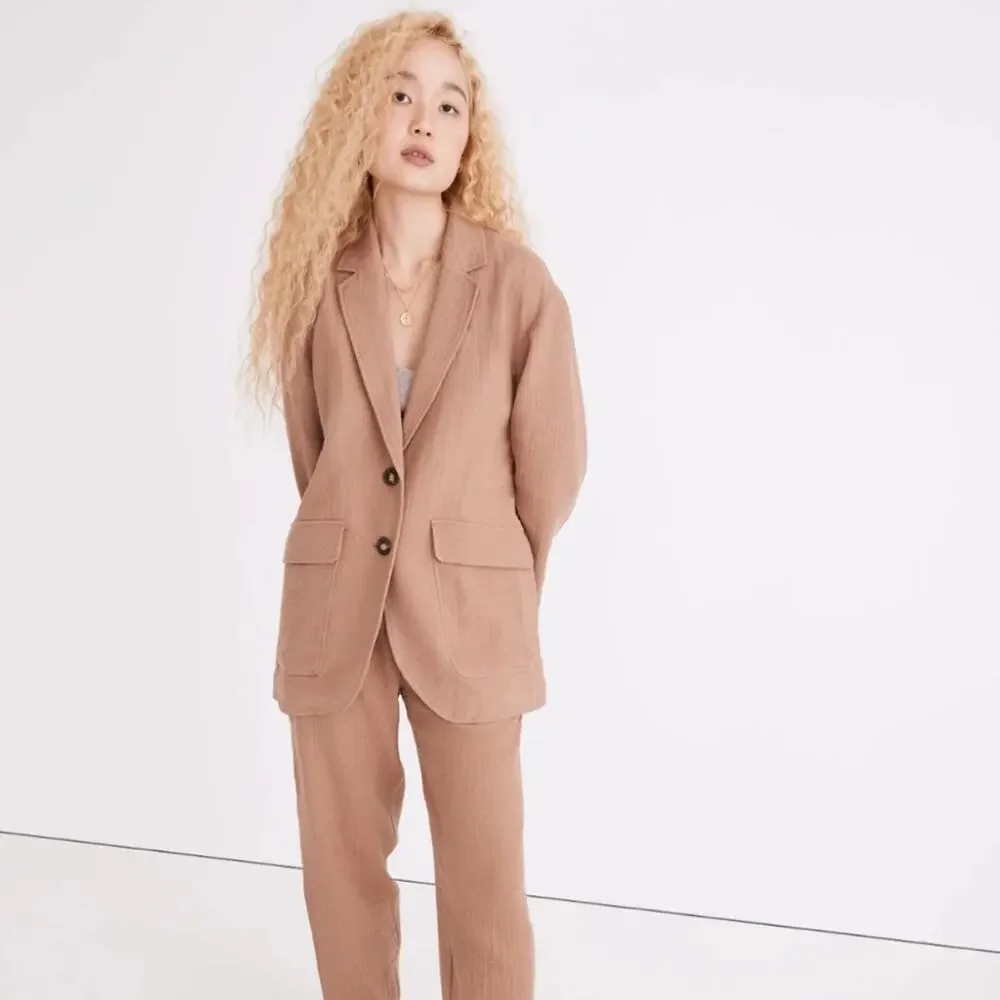 Madewell Cotton-Linen Relaxed‎ Larsen Blazer